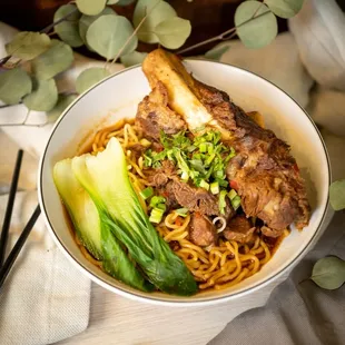 Beef rib noodle soup