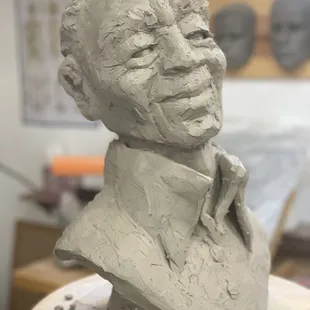 Create a human bust in water base clay over a three session, 20-hour workshop.