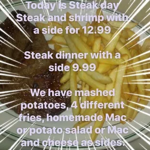 8oz steak made to order  and juicy