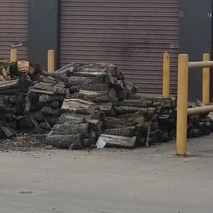 Wood in the parking lot is a good sign.