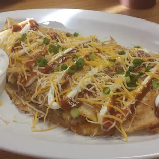 BBQ brisket quesadilla.  Pow!