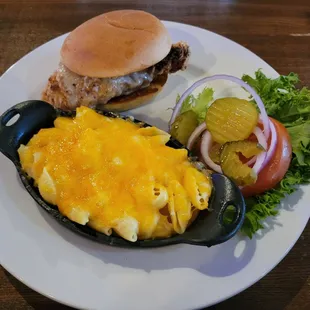Chicken sandwich and mac