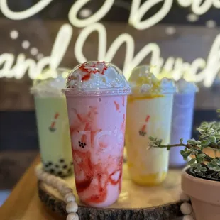 three different drinks
