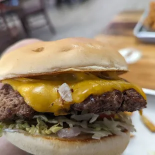 8 oz cheddar cheese burger