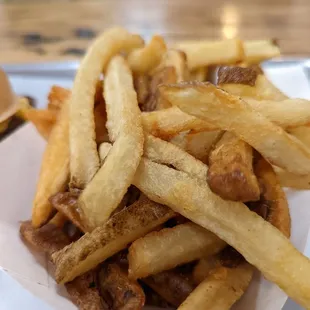 a plate of french fries