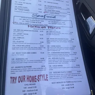 menu