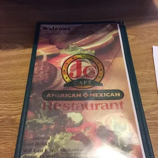 Front of menu