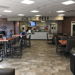 The deli is open at lunch, the steakhouse at night.