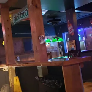 Pool table in the window