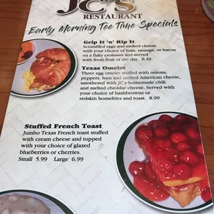 Just a peek at the new breakfast menu