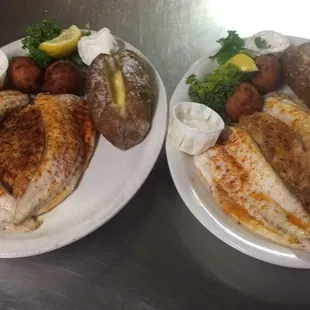 Stuffed flounder dinners