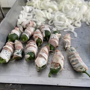 We also offer bacon wrapped Jalapeños which are always a huge hit