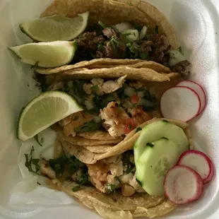 Steak taco and chicken tacos