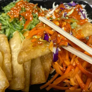 Bibim Dumpling  Fired Dumpling skin with Fresh Vege! 비밈만두!!