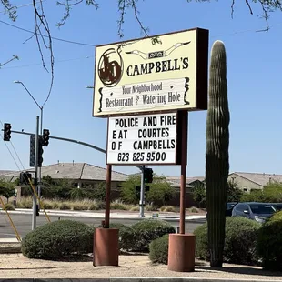 Billboard for Police and fire fighter for free meals