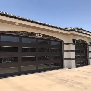 the front of a home with a garage door