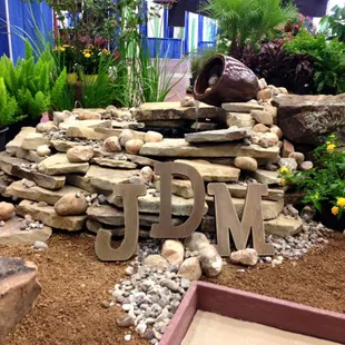 Water Feature with Stacked Rock