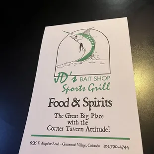 menu