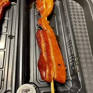 Dark Rum Caribbean Jerk Skewered Bacon