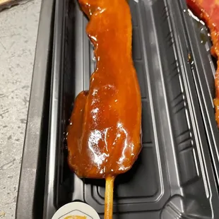 Honey Mustard BBQ Skewered Bacon