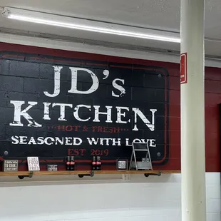 a sign for the restaurant