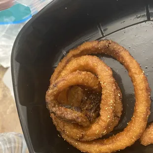 Burnt onion rings