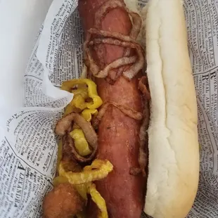 Pork-alligator sausage.