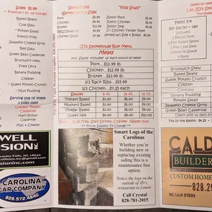 Menu as of April 2023.