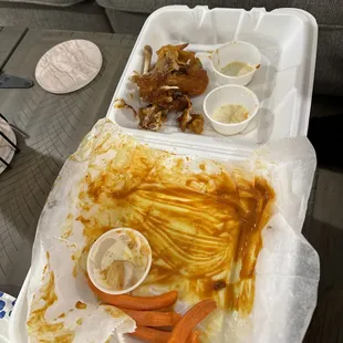 My girl&apos;s demolished &quot;Honey Love (Spicy)&quot; whole wings.