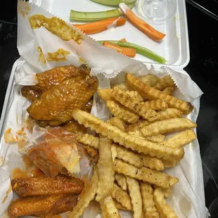 10 piece bone in, all flats fried hard.