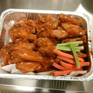 chicken wings and fried chicken, food