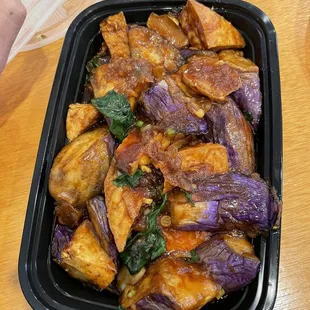 Three spice tofu with eggplant