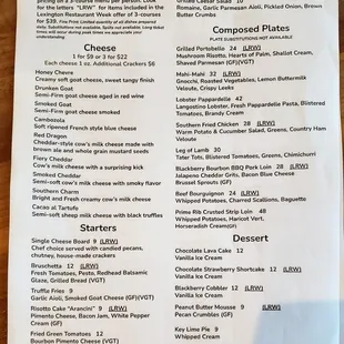 Restaurant Week Menu at Jean Farris