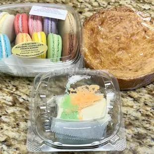 Macarons, breton shortbread, carrot cake