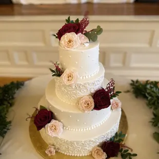 a three tiered wedding cake