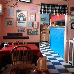 Or sit at a table Very clean and feels like home