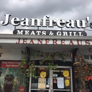 the front of jeanfreau's meat and grill