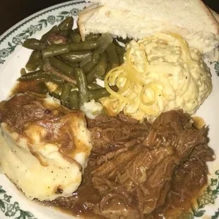 Slow cooked pot roast, spaghetti &amp; cheese &amp; homemade mashed potatoes !!! every friday