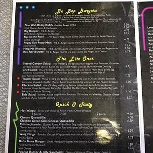 menu