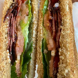 BLT  with Turkey Bacon . Was like $6 and some change. A bit price but it was good.