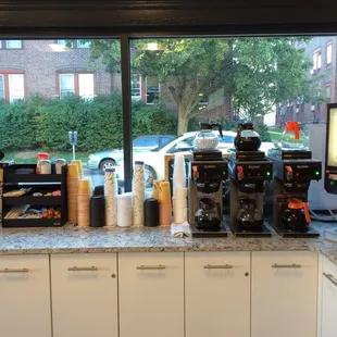 Self serve coffee area