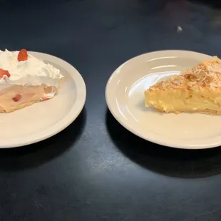 Strawberry Cream and Coconut Caramel Pie