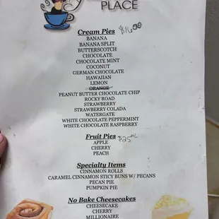 Specialty bakery items.