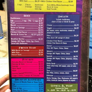 A welcomed breakfast menu!!!