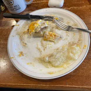 a half eaten plate of food