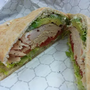 Grilled chicken avocado sandwich
