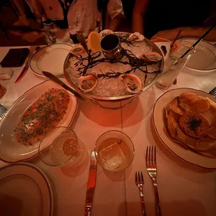 Beef Tartare, Tuna Carpaccio, Oysters