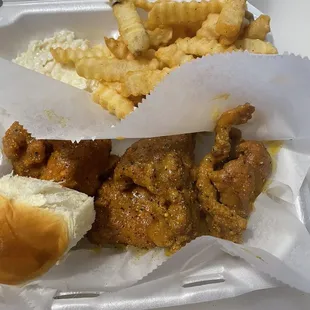 Honey gold chicken tenders and fries