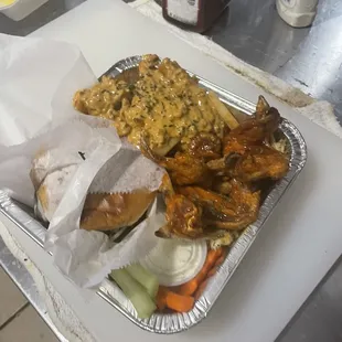 3 da hard way!!!! Burger, 3wingz any flavor, and rotel fries for da 25.00 good for the munchies gang