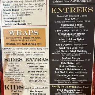 the menu